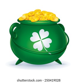 St Patricks Day symbol. Pot of gold