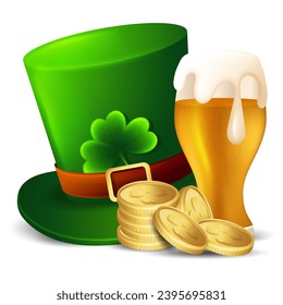 St. patricks day symbols or badges elements for Irish holiday celebration