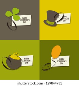 St. Patrick's Day symbols. Set of vector illustrations