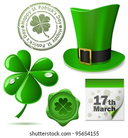 St. Patrick's Day symbols vector set.