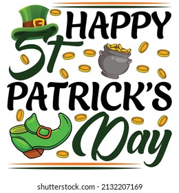 St Patrick's Day T Shirt Design. Vector graphic for t-shirt, mug, sticker, canvas, gift card, postcards, banners, invitation, posters.