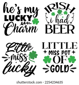 St Patrick's day t shirt designs Typography. Vector illustration.