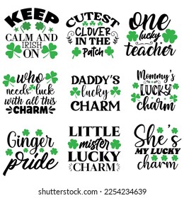 St Patrick's day t shirt designs Typography. Vector illustration.