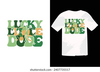 Diseño de camisetas St. Patrick's Day T Shirt, Diseño de camisetas Retro Lucky, Goood para la impresión de camisetas, afiche, tarjeta, etiqueta y otra decoración para el Día de San Patricio