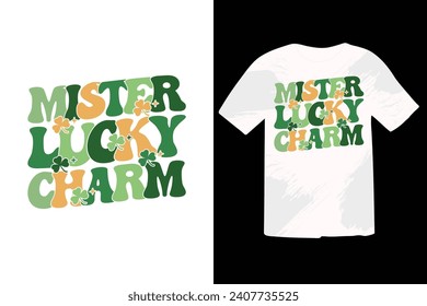 St. Patrick's Day T Shirt Design, Retro Lucky T-shirt Design, Goood for T shirt print, poster, card, label, and other decoartion for St. Patrick's Day