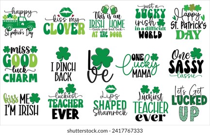 St. Patrick's Day T shirt Bundle, St. Patrick's Day Design Template, St. Patrick's Day Retro Design.