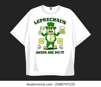 St Patrick's Day t shirt design for print to celebrate festival. Shamrock, Irish.