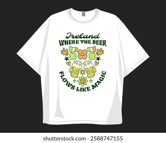 St Patrick's Day t shirt design for print to celebrate festival. Shamrock, Irish.