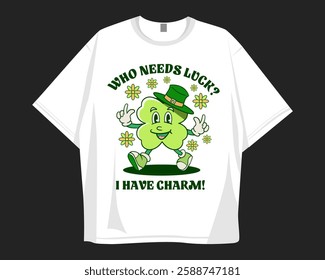 St Patrick's Day t shirt design for print to celebrate festival. Shamrock, Irish.