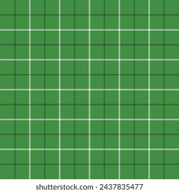 St. Patricks day tartan plaid. Scottish pattern in green and white cage. Scottish cage. Traditional Scottish checkered background. Seamless fabric texture. Vector illustration