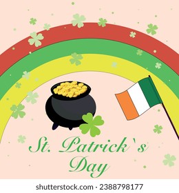 St. Patrick`s Day.  Template Design banner on St. Patrick's Day. Vector template for banner, poster, flyer, postcard, etc