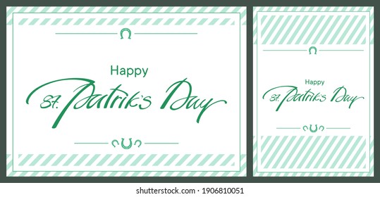 St. Patrick's Day templates. Set of greeting poster and card.