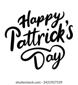 St Patrick's Day text banner inscription. Handwriting holiday Happy Saint Patrick's Day. Hand drawn vector art