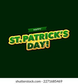 St. Patrick's Day Text Lettering Greetings Design
