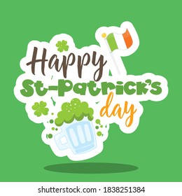 st patricks day texts design vector illustration