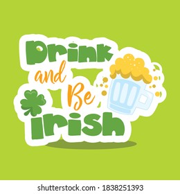 st patricks day texts design vector illustration