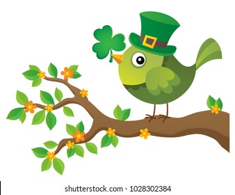 St Patricks Day theme with bird image 2 - eps10 vector illustration.