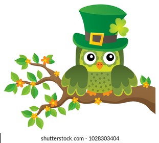 St Patricks Day theme with owl image 2 - eps10 vector illustration.