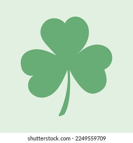 St. Patrick's Day three leaf clover, shamrock, Irish symbol vector.