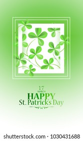 St. Patrick's Day traditional Irish holiday card vector background