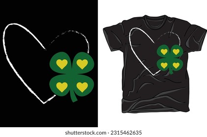 St Patrick's Day T-Shirt, Clover Heart Graphic Tees, St Paddy's TShirt, Funny Irish Women's Tshirt, St Patrick's Day Gift, Irish Gifts