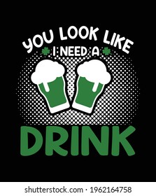 St Patrick's Day t-shirt design for print on demand, Merch by Amazon, Shopify.