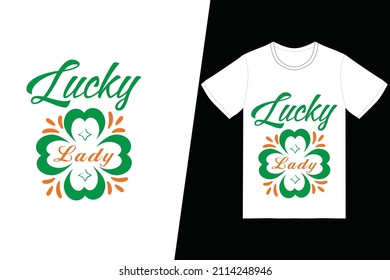 Diseño de camisetas de San Patricio.  Vector de diseño de camisetas de la dama de suerte. Para la impresión de camisetas y otros usos.