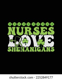 St. Patrick's Day T-shirt Design Nurses Love Shenanigans