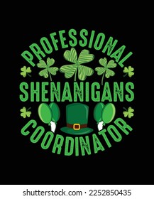St. Patrick's Day T-shirt Design Professional Shenanigans Coordinator