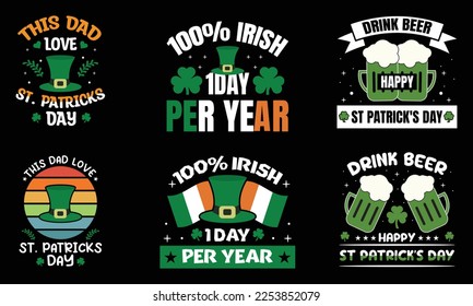 St Patrick's Day T-shirt Design Bundle, St Patrick's Day Typography Quotes T-shirt Design Bundle