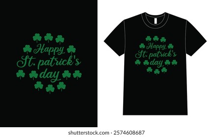 St. Patrick's day t-shirt design vector, Shamrock Illustration Design.