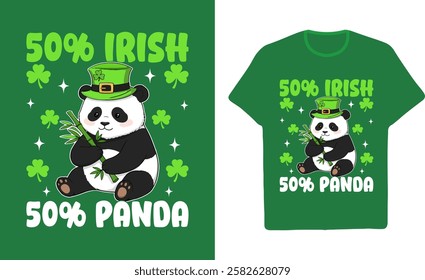 St Patrick's Day TShirt Design 50 Irish 50 Panda