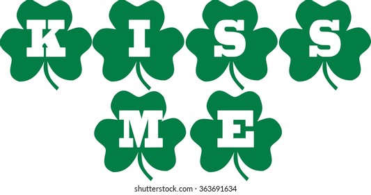 St. Patrick's Day typographic design Kiss me