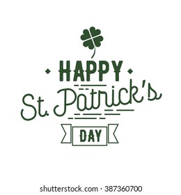 St. Patricks' day typographic design. Isolated vector typography on white background.