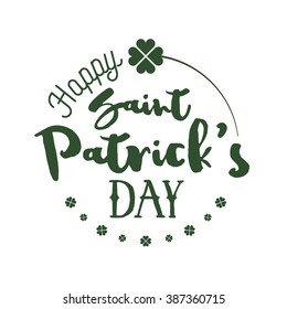 St. Patricks' day typographic design. Isolated vector typography on white background.