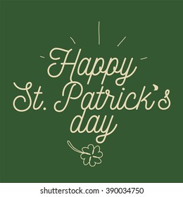 St. Patricks day typographic design. Isolated vector typography on green background.