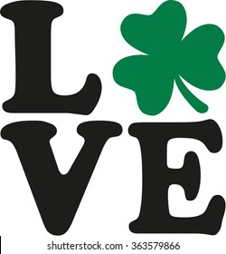 St. Patrick's Day typographic LOVE