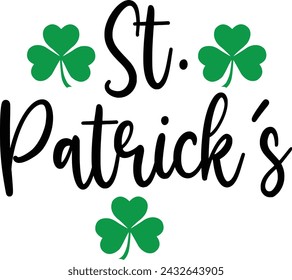 St Patricks Day Typografie Design auf schlichtem weißen transparenten Hintergrund für Karte, Shirt, Hoodie, Sweatshirt, Bekleidung, Tag, Becher, Icon, Poster oder Abzeichen