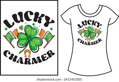 St. Patrick's Day Typography t shirt. Gift green T-shirt design.