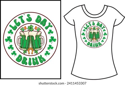 Camiseta de tipografía del Día de San Patricio. Diseño de camisetas verde regalo.