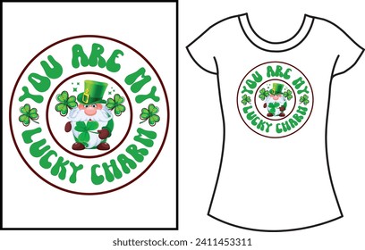 St. Patrick's Day Typography t shirt. Gift green T-shirt design.