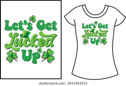 St. Patrick's Day Typography t shirt. Gift green T-shirt design.