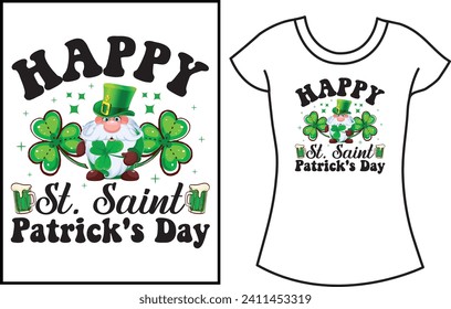 St. Patrick's Day Typography t shirt. Gift green T-shirt design.