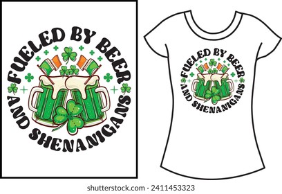 St. Patrick's Day Typography t shirt. Gift green T-shirt design.