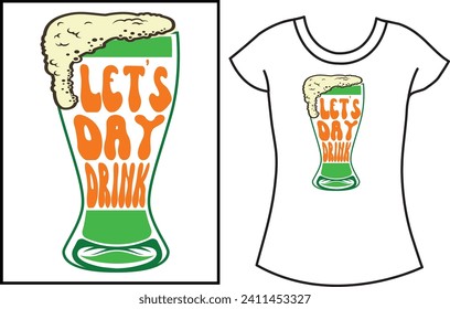 St. Patrick's Day Typography t shirt. Gift green T-shirt design.