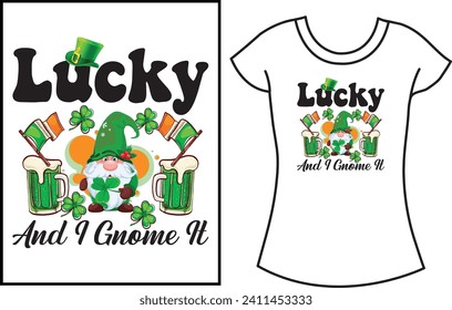 St. Patrick's Day Typography t shirt. Gift green T-shirt design.