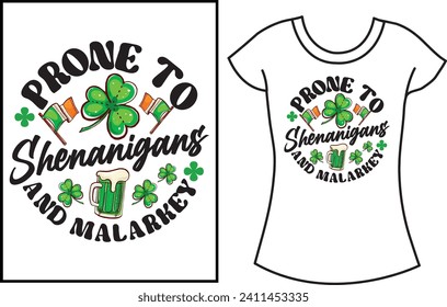 St. Patrick's Day Typography t shirt. Gift green T-shirt design.