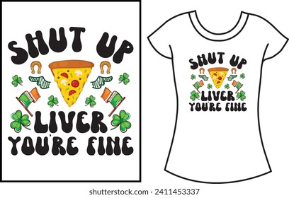 St. Patrick's Day Typography t shirt. Gift green T-shirt design.
