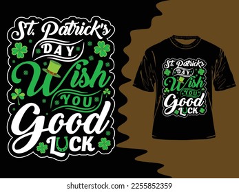 St. Patrick's day typography t-shirt design. hand-drawn design elements. logos and emblems for the invitation, the vector file