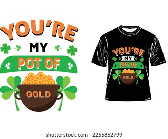 St. Patrick's day typography t-shirt design. hand-drawn design elements. logos and emblems for invitation, vector file